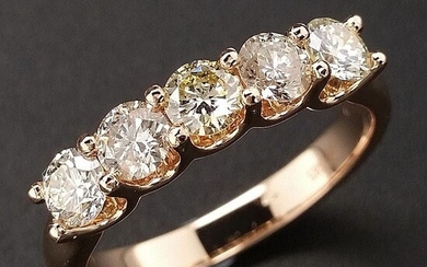 1.00ct Natural Fancy Mix Colors Diamonds - 14 kt. Pink gold - Ring - ***No Reserve Price***