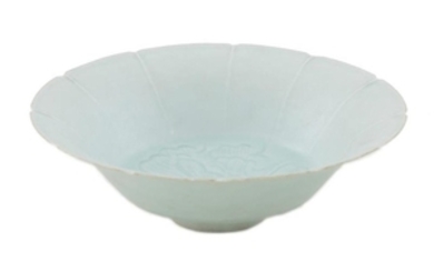 Chinese celadon-glazed porcelain lotus bowl