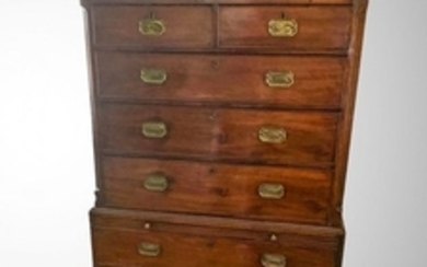 EARLY CHIPPENDALE CHEST ON CHEST