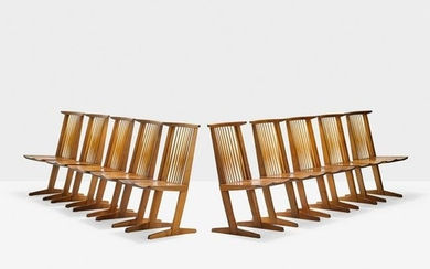GEORGE NAKASHIMA Set of ten Conoid chairs