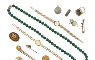 A quantity of jewellery, including a smoky quartz …