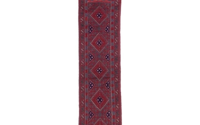 1'11 x 9'5 Hand-Knotted Pakistani Baluch Carpet Runner