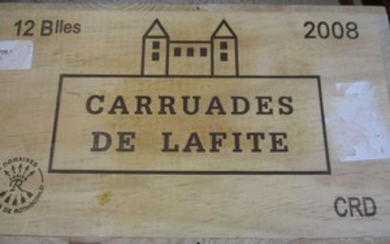 12 bouteilles CARRUADES DE LAFITE 2008 Pauillac Caisse bois d'origine (Cave 2)