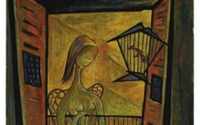 Angel Botello (1913-1986), Lady in the Window