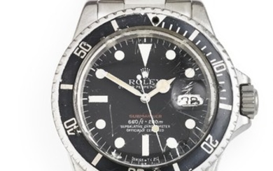 Rolex: A gentleman's wristwatch of steel. Model Submariner ''Red Sub'', ref. 1680. Mechanical COSC movement with automatic winding, cal. 1570. 1971.
