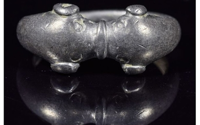 ROMAN SILVER RING WITH DOLPHINS
