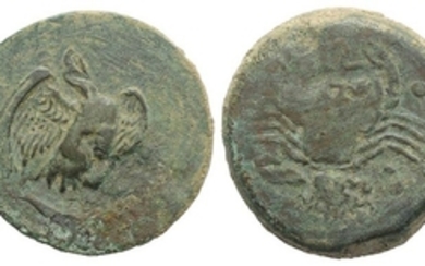 Sicily, Akragas, c. 415-406 BC. Æ Hemilitron (27mm, 16.67g, 7h)....