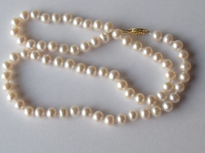 14 kt. Akoya pearls, Yellow gold - Necklace