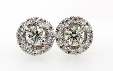 14 kt. White gold - Earrings - 0.65 ct Diamond - Diamond