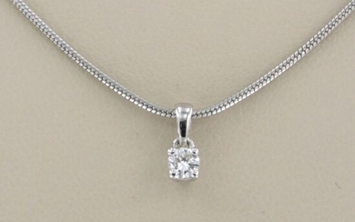 14 kt. White gold - Necklace with pendant - 0.12 ct Diamond