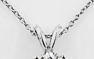14 kt. White gold - Necklace with pendant - 1.52 ct Diamond - No Reserve VVS2