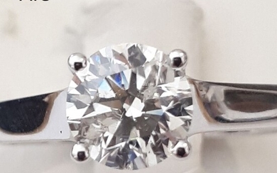 14 kt. White gold - Ring - 1.01 ct Diamond