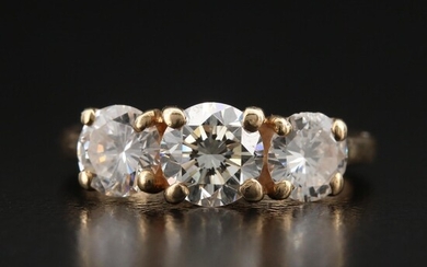 14K 1.82 CTW Diamond Three Stone Ring