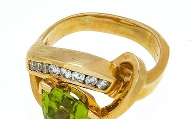 14KT Gold and Peridot (2.13CT) Ring Size 7 3/4