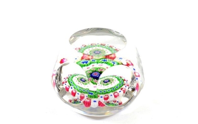 A Baccarat Faceted Concentric Millefiori Paperweight, mid 19th century, with...