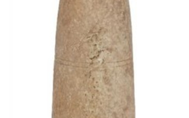 A Bactrian alabaster cylindrical vase, 11th century...