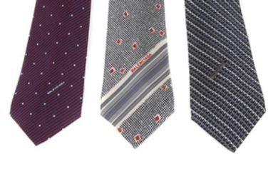 BALENCIAGA - three ties. To include a navy blue tie