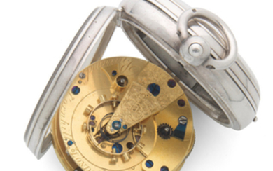Barrauds, Cornhill, London. A fine silver key wind open face chronometer pocket watch