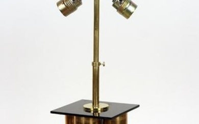 BRASS LUCITE CLUSTER COLUMN TABLE LAMP C.1970