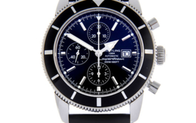 BREITLING - a gentleman's stainless steel SuperOcean Heritage chronograph wrist watch.