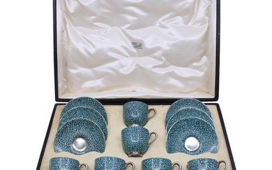 Cased Royal Worcester Demitasse and Saucer Set with