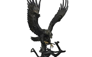 Chester Fields American Bronze Eagle Sculpture 52"