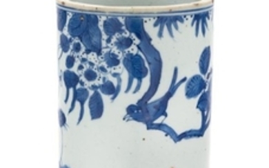 * A Chinese Blue and White Porcelain Brushpot, Bitong