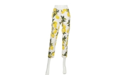 Dolce and Gabbana Lemon Trousers, lemon motif in...