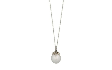 A 'Fireworks' cultured pearl and diamond pendant
