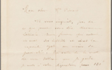 Gauguin, Paul (1848-1903) Autograph Letter Signed, Paris, 8 July 1879.
