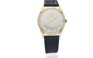Longines. A 14K Yellow Gold Centre Seconds Wristwatch