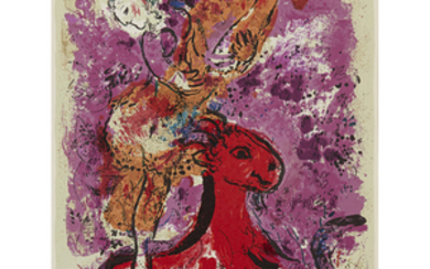 MARC CHAGALL (RUSSIAN 1887-1995) WOMAN CIRCUS RIDER ON HORSE...