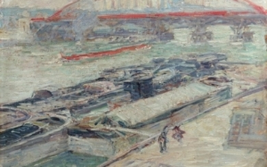 Nicolas Alexandrovitch TARKHOFF 1871- 1930 Bord de Seine, Viaduc d'Austerlitz, 1905