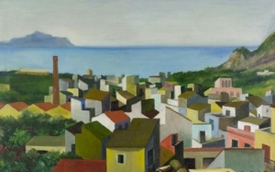 GUTTUSO RENATO (1912 - 1987) Paesaggio di Bagheria. 1951. Olio su tela . Cm...