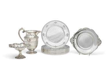 A set of Ten American sterling silver service plates