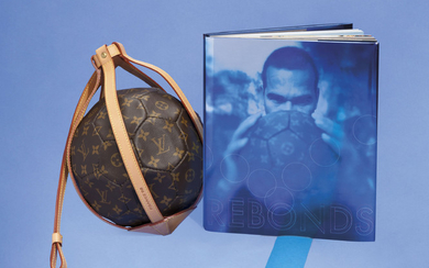 A SET OF TWO: A LIMITED EDITION CLASSIC MONOGRAM CANVAS SOCCER BALL A LIMITED EDITION REBONDS BOOK, LOUIS VUITTON, 1998