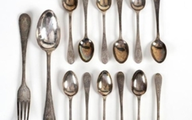 Six Victorian silver teaspoons, HH, Sheffield 1883 and