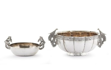 Two Spanish Colonial silver drinking vessels, Probably