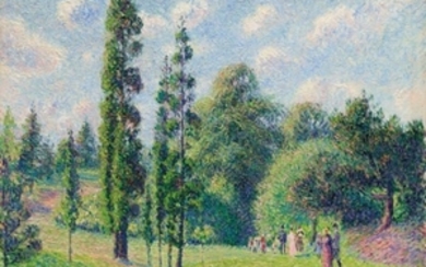 Camille Pissarro (1830-1903), Jardin de Kew, Londres, près d'un étang