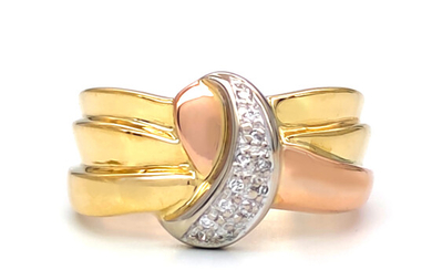 18 carati Oro bianco, Oro giallo, Oro rosa - Anello - 0.06 ct Diamanti