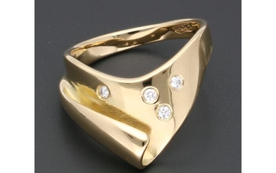 18 kt. Gold - Ring - 0.01 ct Diamond