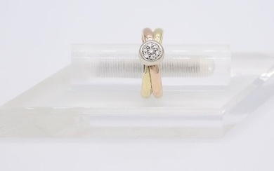 18 kt. Pink gold, White gold, Yellow gold - Ring - 0.14 ct Diamond