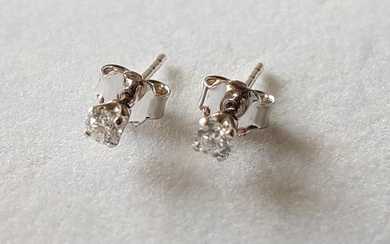 18 kt. White gold - Earrings - 0.23 ct Diamond