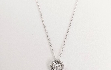 18 kt. White gold - Necklace with pendant - 0.23 ct Diamond