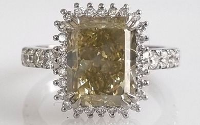 18 kt. White gold - Ring - 5.75 ct Diamond - Diamonds