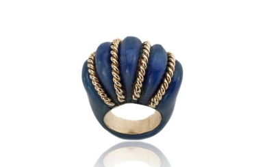18 kt. Yellow gold - Ring Lapis lazuli
