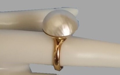 18 kt. Yellow gold - Ring - japanese pearl-mabe