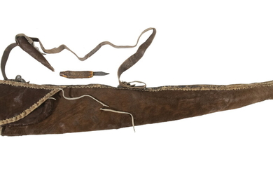 1870'S HORSE HIDE PURSE PIECE RIFLE CASE FROM GERONIMO-MANGAS CAMP, MOON COLLECTION, DRIEBE COLLECTION