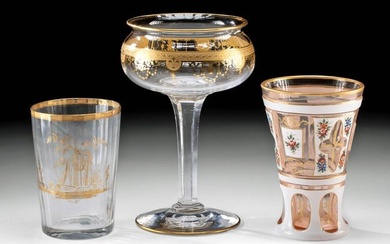 18th C. Gilded Glass Vessels (French & Russian)