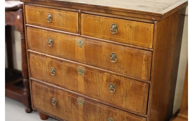 18th Century walnut chest of two short over three long drawe...
